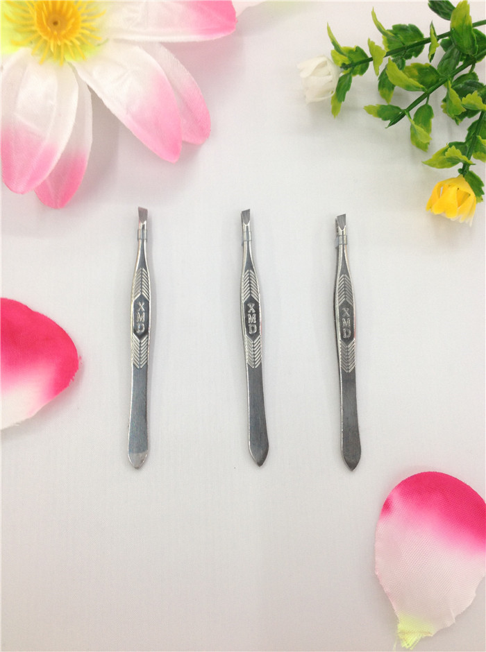 XMD Xinmeida Stainless Steel Eyebrow clamps, cosmetic and beauty tools, wholesale of slanted and flat eyebrow clamps details Picture