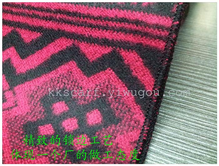 Rose red geometric checkered tassel scarf, high-end men's scarf, thickened, youth autumn and winter shawl, long and versatile checkered striped scarf for students, exclusive for Amazon and Taobao e-commerce Application Scenario