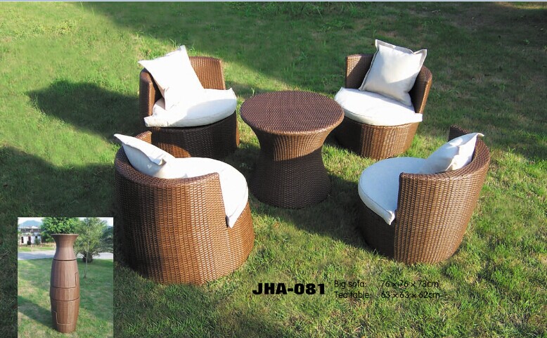 JHA-081 鼎酷 户外休闲家具 编藤 仿藤PE沙发 花瓶组合沙发桌椅套装