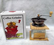 Wood pottery bean coffee mill