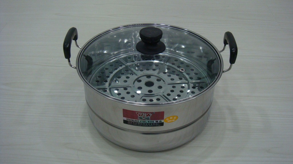 Stainless Steel Single Boiler with Glass Cover