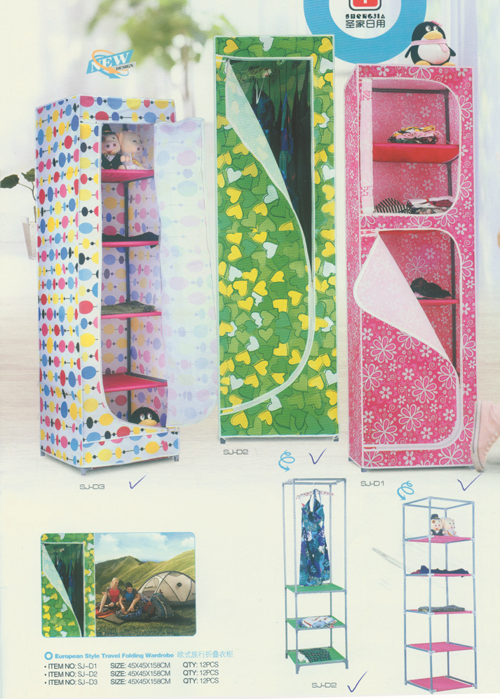Five layers double zipper non-woven wardrobe