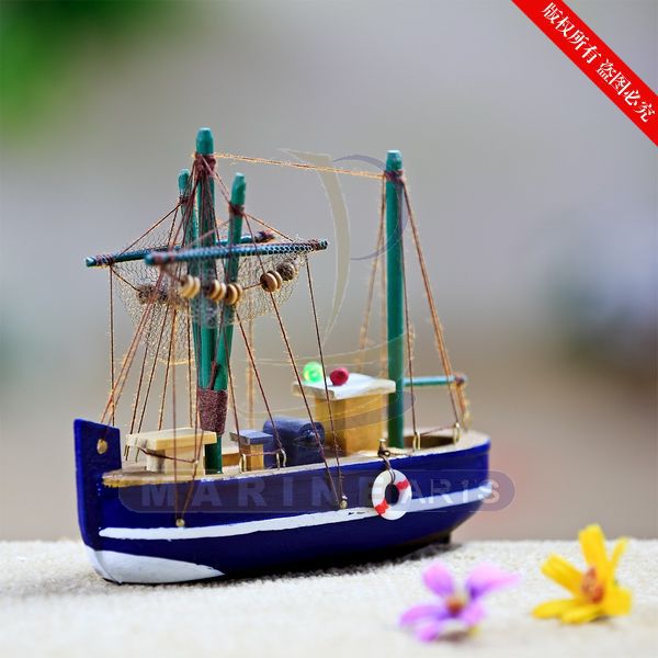 木质渔船 帆船模型 海洋系列 地中海家居摆设 商务礼品 FU1614A/C详情图1