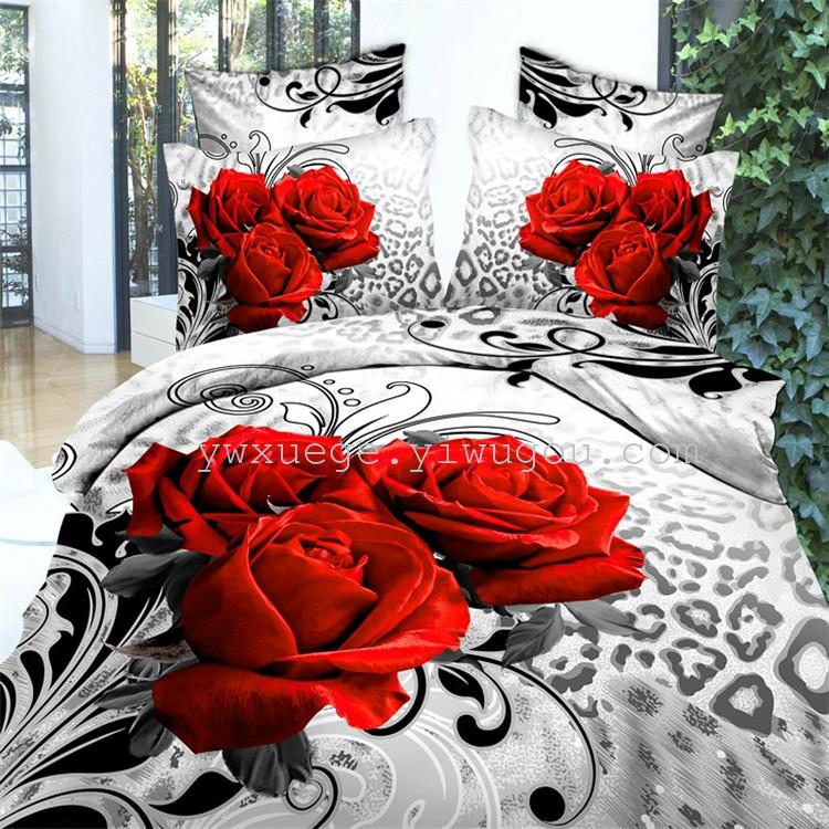 Xuege Home Textiles' new autumn and winter Super Soft and warm plush wedding bedding set, 3D stereoscopic large flower factory direct sale - Fairy of Flowers details Picture