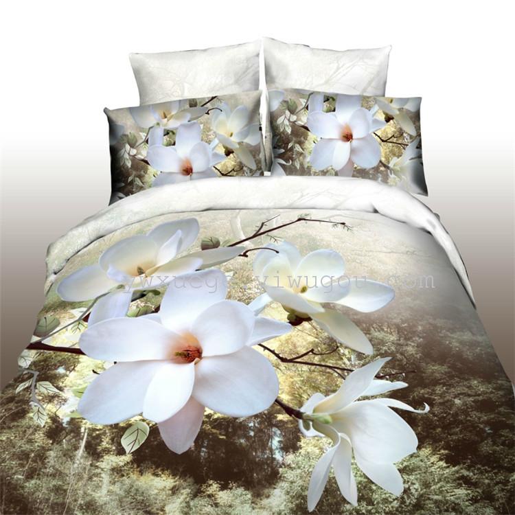 Snow Pigeon's new twill print set, non-fading bedding, factory direct sales === Magnolia Fragrance