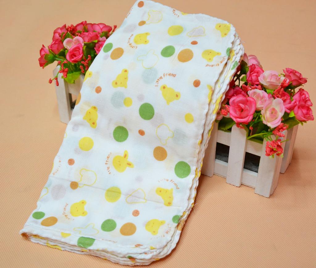 Double-layer gauze handkerchiefs, baby wipes, towels, feeding wipes, small square towels details Picture