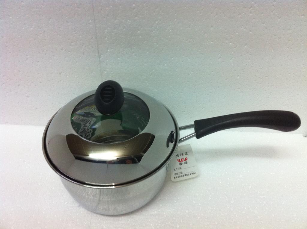 【厂家直销】供应不锈钢韩式单柄奶锅18cm