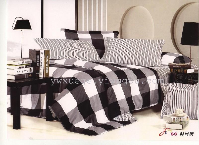 Snow dove bedding set 100% algodón cuatro piezas serie de algodón comercio exterior cuatro piezas edredón set sábanas impresión activa y teñido venta directa de fábrica - poetic gangnam home textile edredón set sábanas details Picture