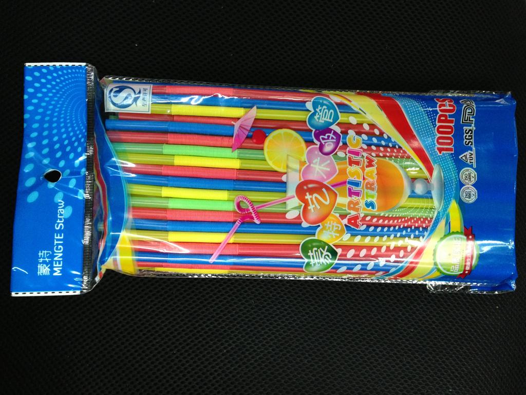 6Mm Straws 26Cm Mixed Color Straws 60Pcs Art Straws Yiwu Hot Selling Environmental Magic Shape Straws details Picture