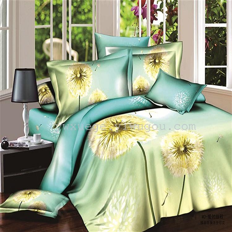 Snow pigeon home textile high-grade cotton twill active 4 piece set large edition pattern - Love's journey bedding