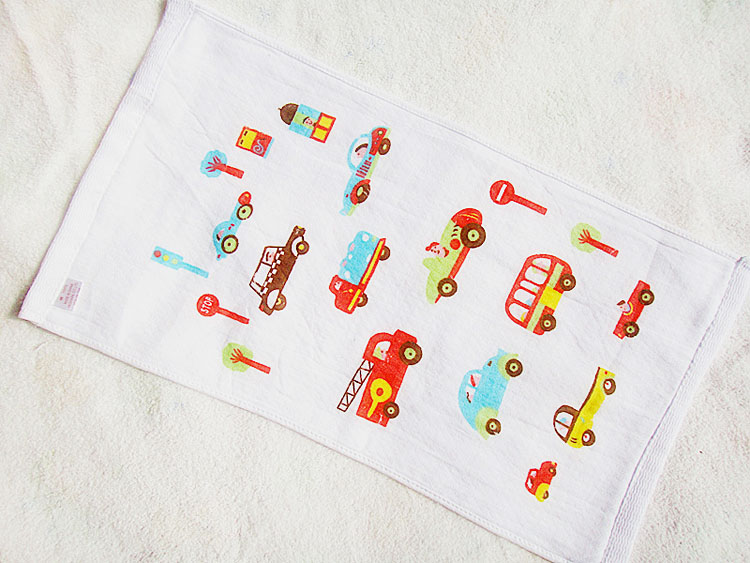 Foreign trade honeycomb double-layer gauze towel, children's absorbent printed towel, 25*50cm, factory direct sales details Picture