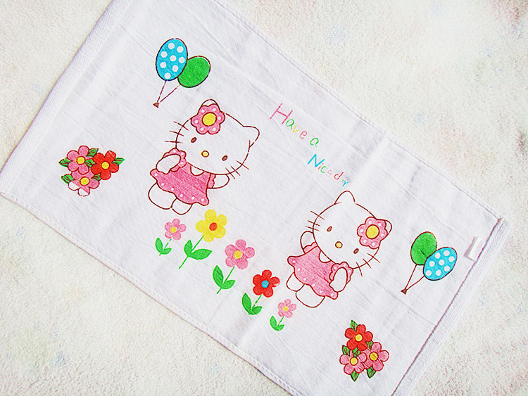 Foreign trade honeycomb double-layer gauze towel, children's absorbent printed towel, 25*50cm, factory direct sales Item Picture