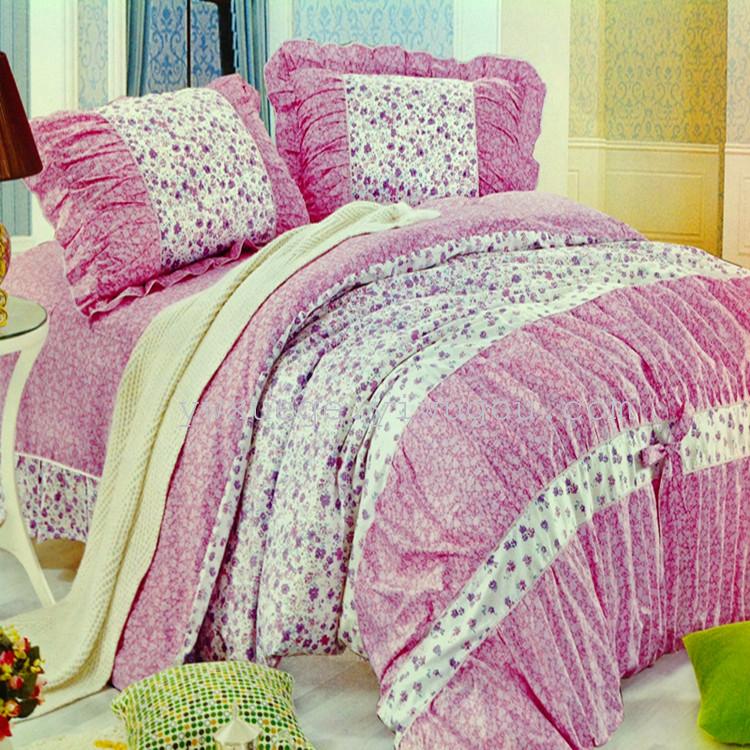 Home SPINNING SNOW pigeon home spinning NEW products on the market ALL cotton Korean STYLE AMOUR AND STYLE 4 PIECES OF PURE AND FRESH dream OF lovely flowers (powder) bedding sheets and quilt covers