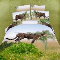 3D oil painting cotton four-piece bedding cotton garden Princess by Spring Leopard factory direct sales of cotton active printing and dyeing