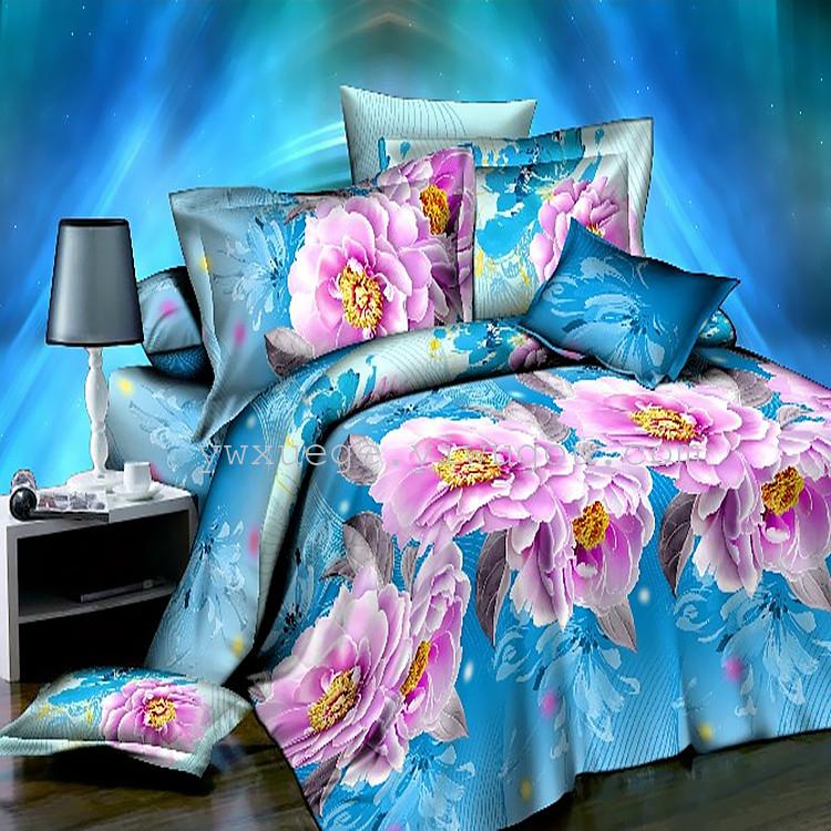 3D ink painting flowers and plants series of the most beautiful season plain print active printing and dyeing four-piece set with excellent dustproof and high cleanliness thumbnail