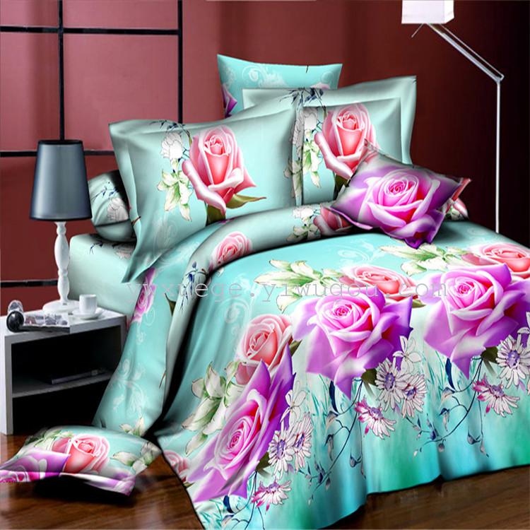 Polyester-cotton bedding four-piece set, export four-piece set, 3D reactive printing set, factory direct sales, Fairyland Application Scenario