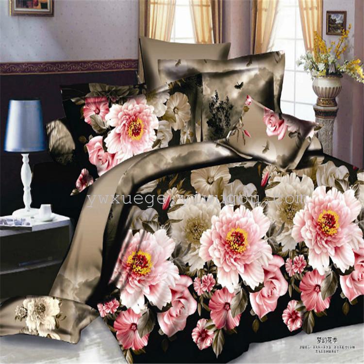3D Osaka Flower Series of polyester-cotton eco-friendly printed and dyed bedding factory direct Sales - Beautiful Myth Specification image
