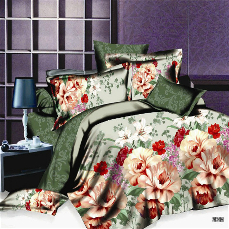 "Export 3D oil painting plain print four-piece set of bedding, reactive printing and non-fading bedding factory direct sales, Holy goddess. Application Scenario