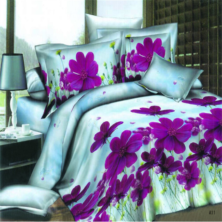 Xuege 3D polyester-cotton Osaka Flower Series reactive printing factory direct sales of bedding for export. Wisteria flower language, the most beautiful fairy Specification image