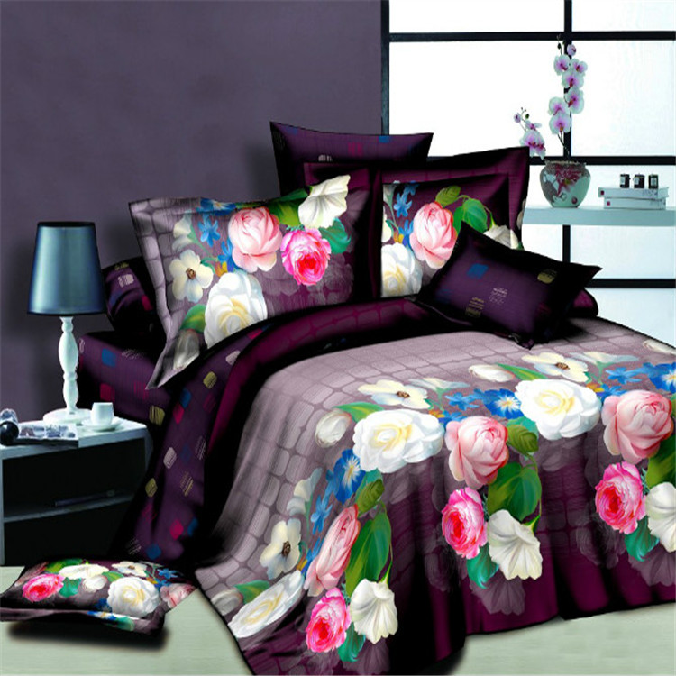 Oil painting export polyester cotton 3D bedding four sets of European and American bedding manufacturers direct marketing eyes
