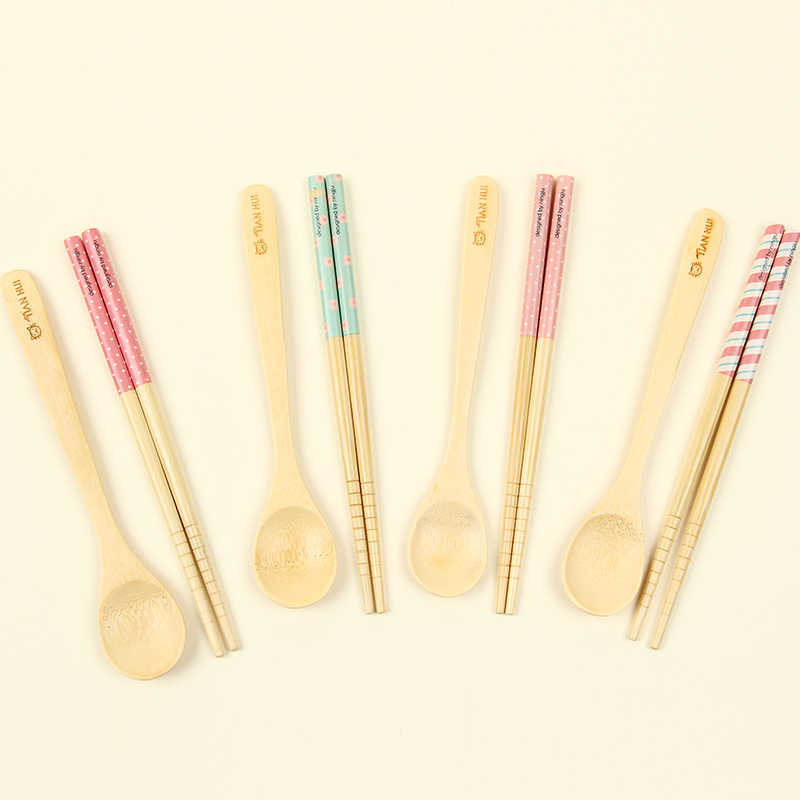 儿童餐具套装筷子勺子套装日韩畅销和风筷子天然烙印汤勺图