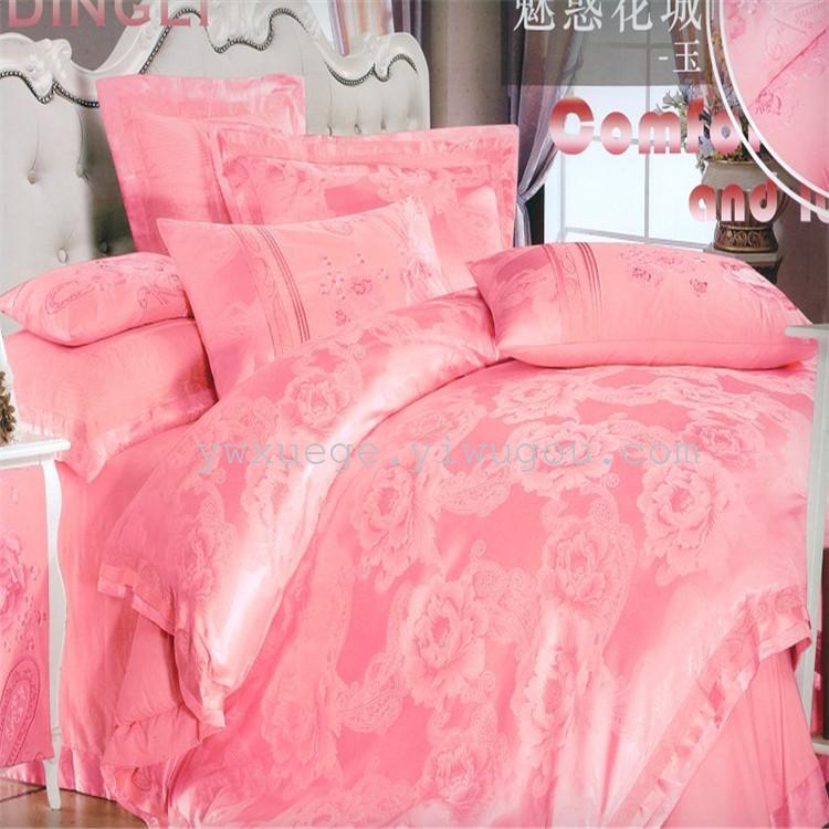 Xuege Home Visit Bedding New thickened Ucas four-piece set 1.5-meter and 1.8-meter beds suitable for Romanesque sentiment (bleached) factory direct sales Specification image