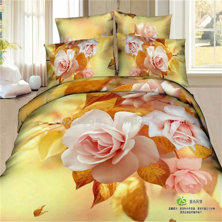 Bedding four-piece set, bed sheet and duvet cover, home textiles 1.2*1.5*1.8 meters bed suitable for four-piece set series, wholesale and retail of four-piece set, striped Control Snow Pigeon home textiles Application Scenario