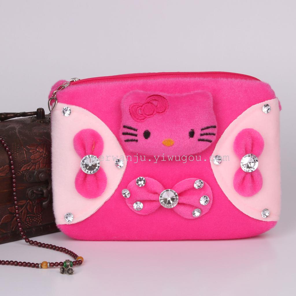 Export crossbody bag, plush crossbody bag, plush double pull bag, diamond crossbody bag
