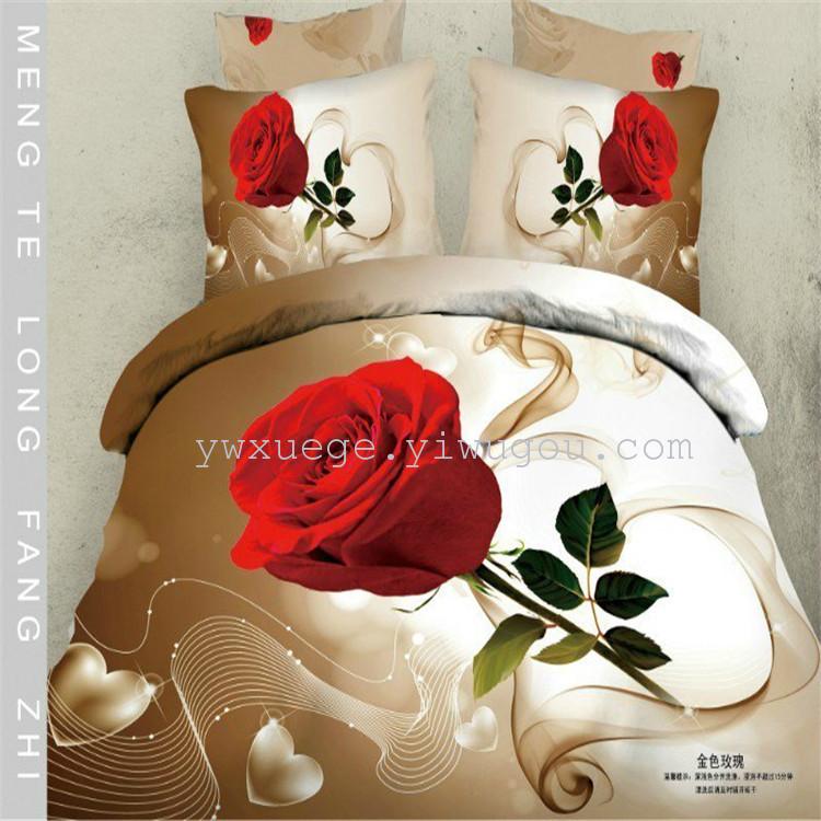 Four-piece bed set, all-cotton wedding bedding, pure cotton twill reactive printed four-piece set, direct sales from Xuege Home Textile Factory Application Scenario