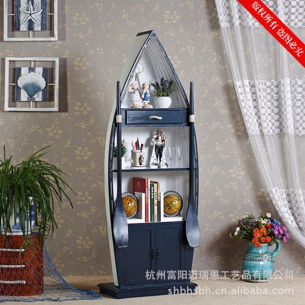 特价促销 兰白船柜 收纳柜 140CM船型储物柜 地中海风格MA03028