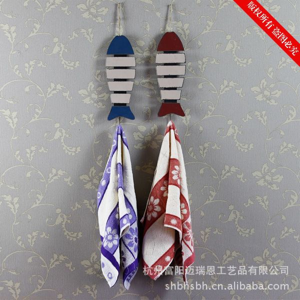 地中海风格 无痕挂钩 海洋 单个挂钩 创意 木质 挂钩 MA01158A/B