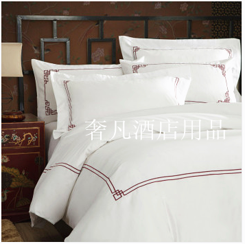 Luxurious five-star hotel bedding: Embroidered quilt cover, pure cotton 1.8M bed four-piece set Specification image