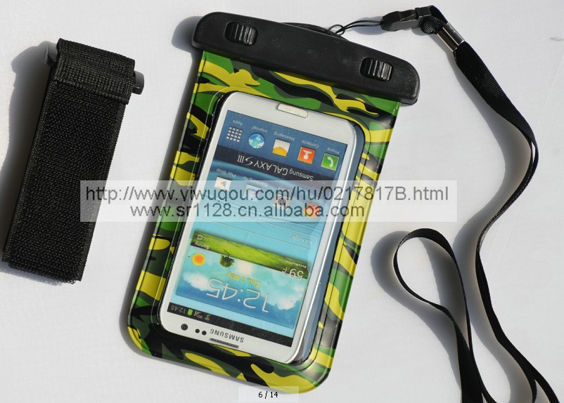 Factory direct sales of camouflage dual-purpose arm-type waterproof bags, 4.3-4.8 inches Specification image