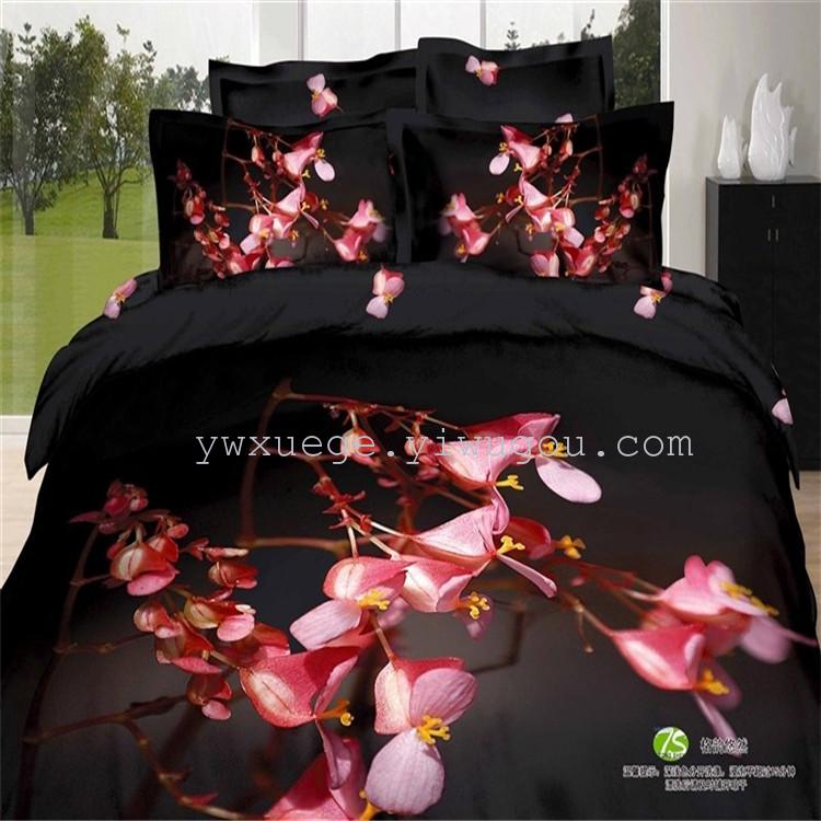 Bedding four-piece set, bed sheet and duvet cover, home textiles 1.2*1.5*1.8 meters bed suitable for four-piece set series, wholesale and retail of four-piece set, striped Control Snow Pigeon home textiles details Picture