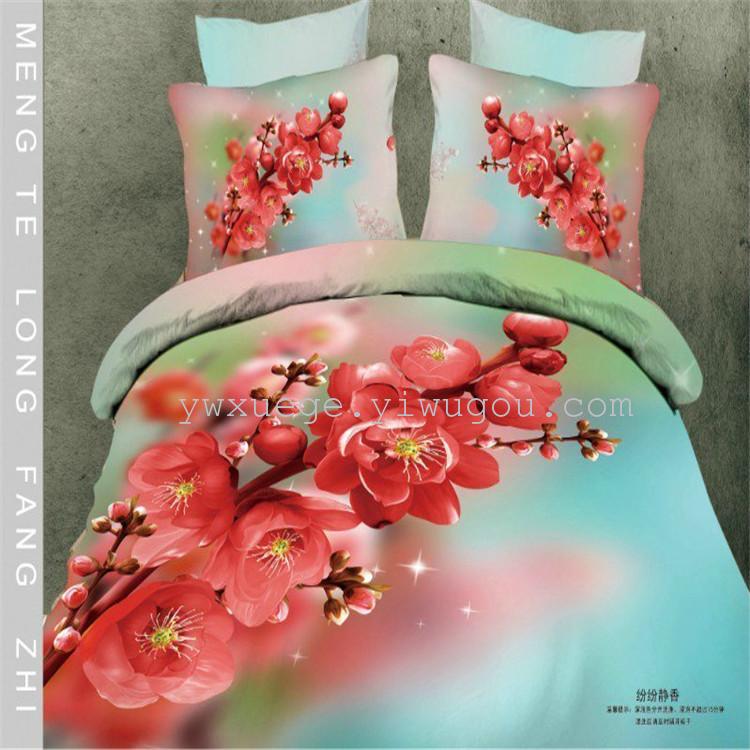 Xuege Home Textiles' all-cotton four-piece set, fully 3D reactive printing and dyeing bedding four-piece set, quality guaranteed for export to Europe and America Application Scenario