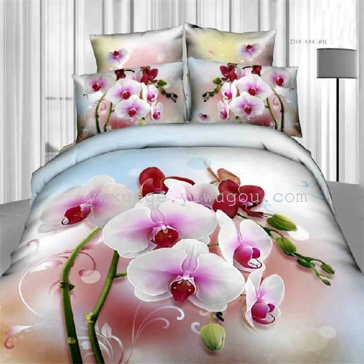 Bedding four-piece set, bed sheet and duvet cover, home textiles 1.2*1.5*1.8 meters bed suitable for four-piece set series, wholesale and retail of four-piece set, striped Control Snow Pigeon home textiles