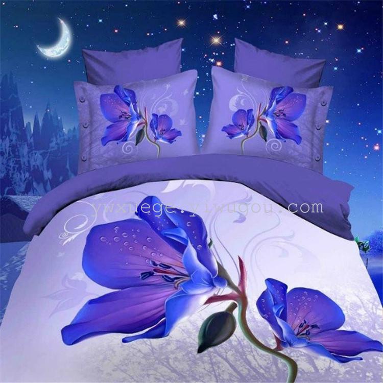Ma Xin's best-selling four-piece set: 3D active printed four-piece set, wedding bedding, multi-piece set, bedsheet style four-piece set Application Scenario
