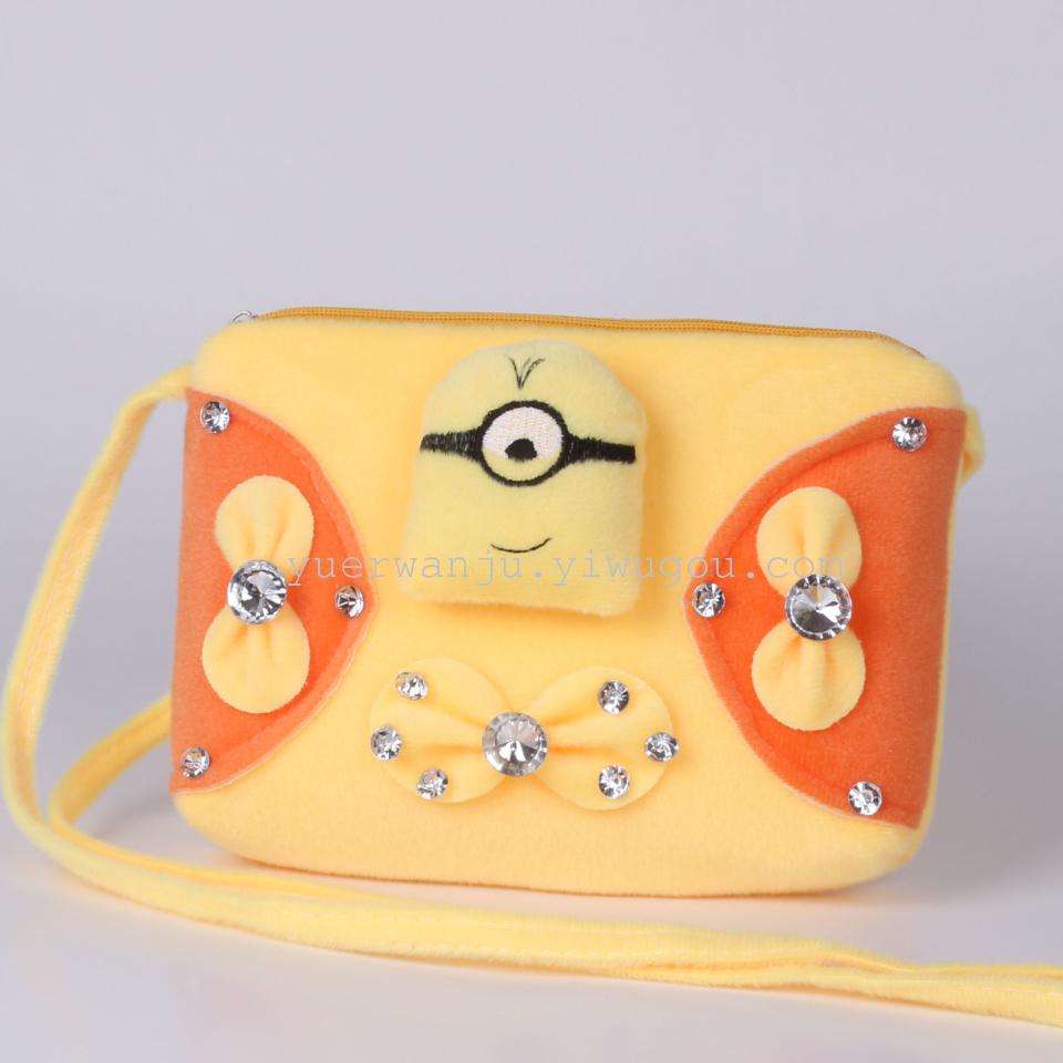 Export crossbody bag, plush crossbody bag, plush double pull bag, diamond crossbody bag details Picture