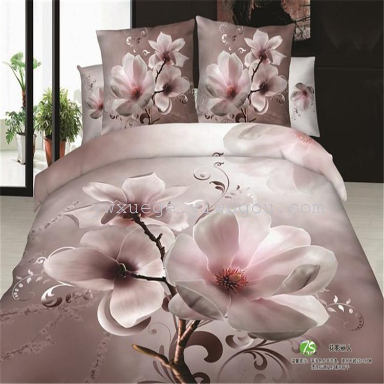 Home textile bedding sheet type 4 piece set 100% cotton 4 piece set active printing fadeless factory direct sale