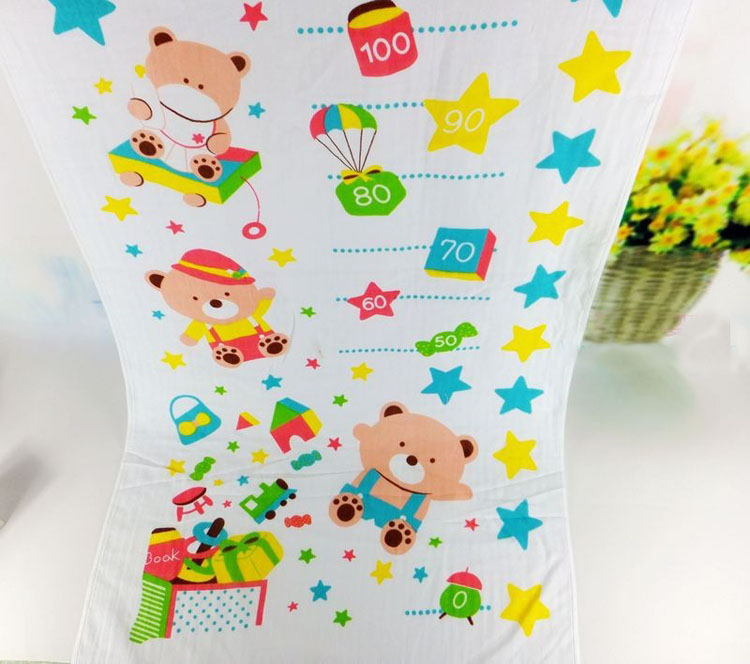 Honeycomb gauze 70*140 bath towel, children's large bath towel, foreign trade printed bath towel Specification image