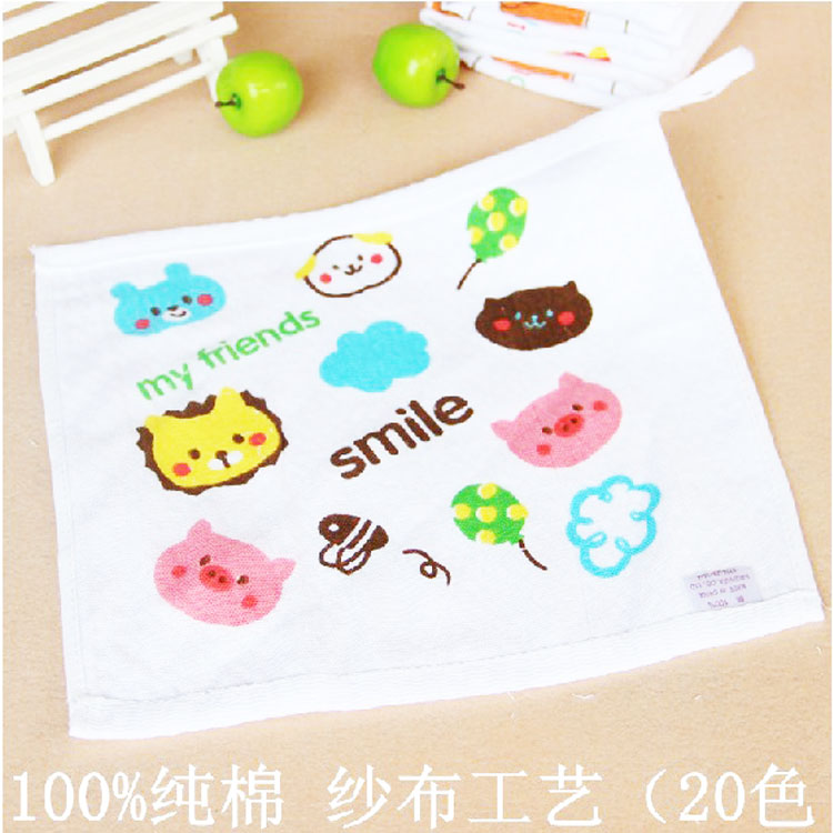 Honeycomb gauze towel, 25*25 small square towel, saliva towel, infant and toddler handkerchief, strap hook