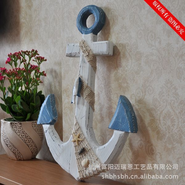 锚 地中海风格 装饰船锚 手工木制工艺品 挂件工艺品 MA01099A