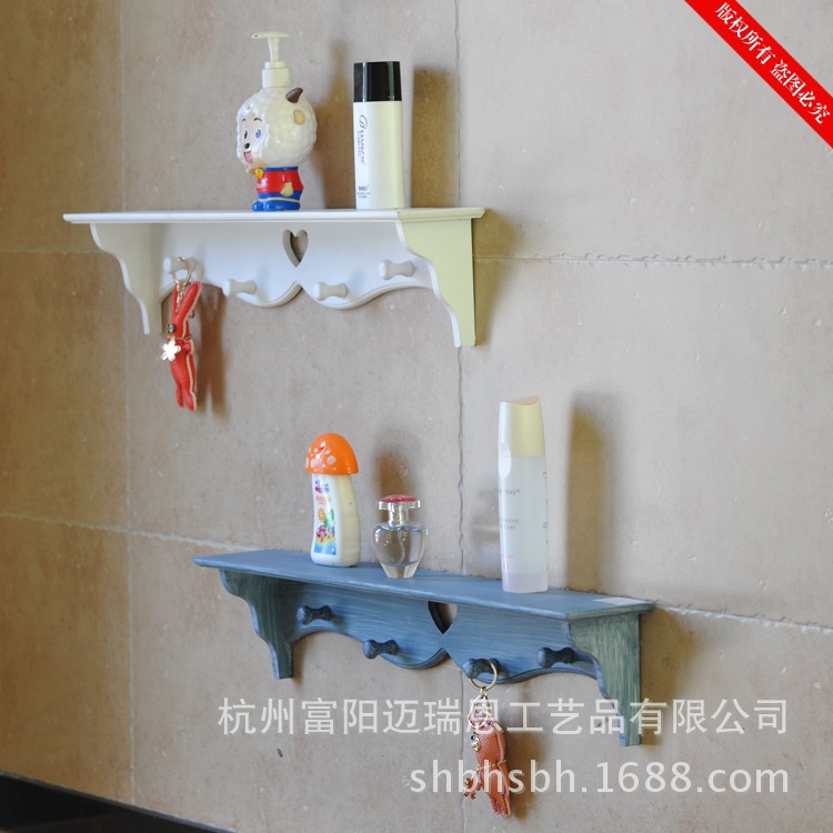 地中海风格搁板置物架 家居装饰隔板衣帽挂钩 MA08028