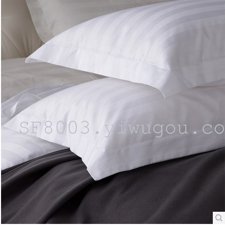 Shefan Hotel Bedding Set of Four pieces, all-cotton bedding with pure white satin strips Specification image