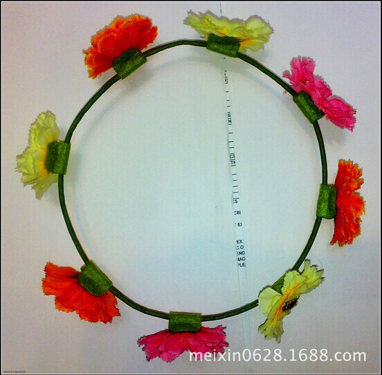 Wholesale of hot-selling faux broccoli chrysanthemum rings and Korean-style faux flower garlands for festivals details Picture