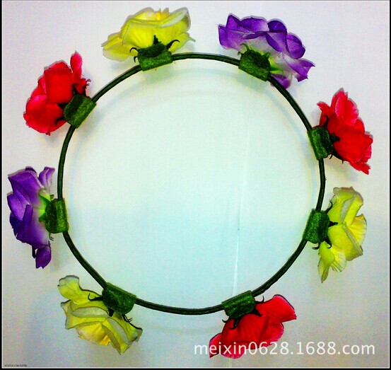 Yuyue Red Flower Ring Korean-style Simulation Flower Ring Wedding Supplies wholesale by Meixin Craft details Picture