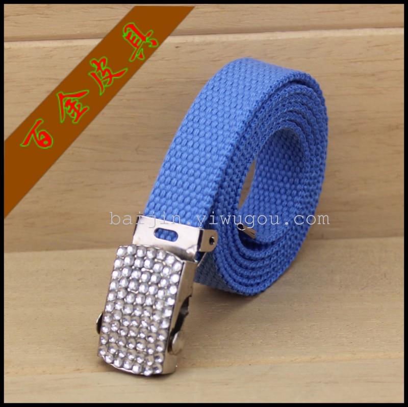 2cm polyester-cotton small belt, children's webbing belt, women's diamond webbing thin waist belt, golden royal apple