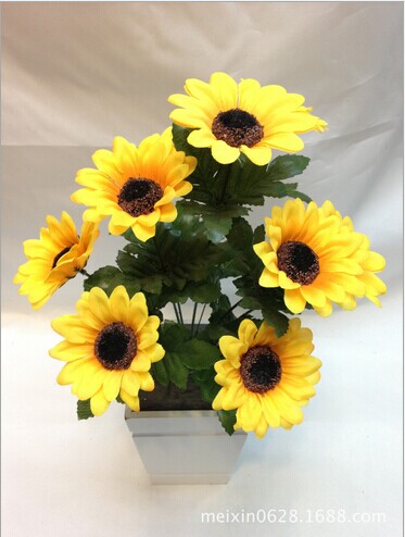 Wholesale handmade bouquets of 18-head sunflower flowers Specification drawing