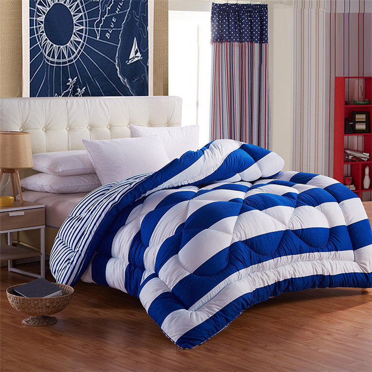 Yiwu Snow Pigeon thickened autumn and winter cotton quilt, student quilt, feather velvet cotton quilt, striped winter quilt core Specification image