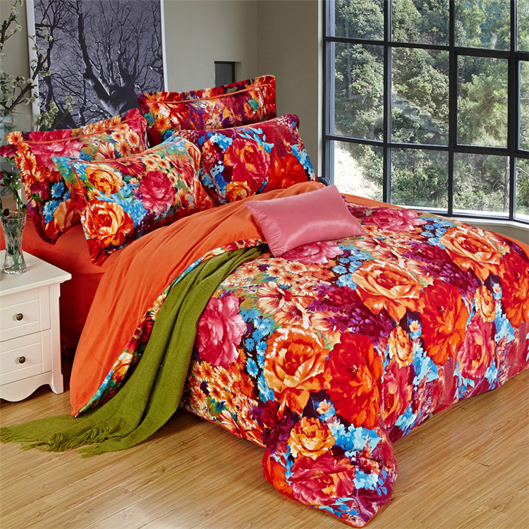 Yiwu Snow Pigeon Short plush four-piece set European-style wedding multi-piece set bedding